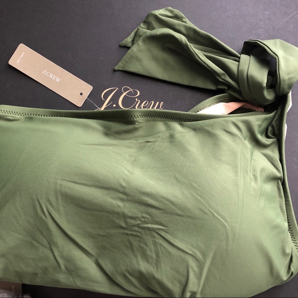 New J. Crew Bow-tie one-shoulder swimsuit - Picture 2 of 3
